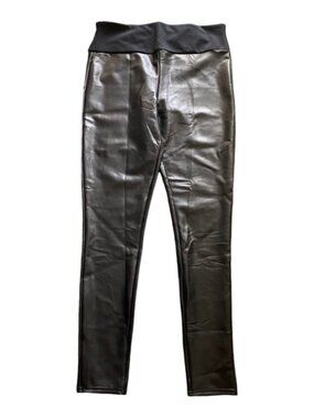 NWOT-ASSETS by Spanx-BLACK FAUX LEATHER PANTS-SIZE 1x